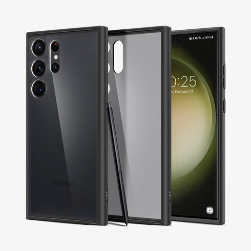 ACS05617 - Galaxy S23 Ultra Case Ultra Hybrid in crystal clear showing the back